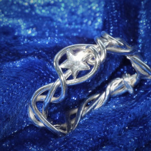 Twisty Silver Ring with Little Star