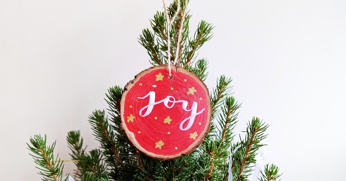 Hand lettered Christmas decoration
